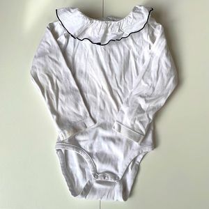 Jacadi white bodysuit with collar size 18M
